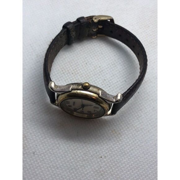 Fossil EC8738 Unisex Brown Leather Analog Beige Dial Quartz Wrist Watch XR70 - Picture 7 of 9